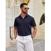 image:imageCOOFANDY Mens Wrinkle Free Shirts 2026 Short Sleeve Casual Button Down Summer Dress ShirtsDark Blue