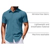 image:imageCOOFANDY Mens Wrinkle Free Shirts 2026 Short Sleeve Casual Button Down Summer Dress ShirtsDeep Blue