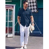 image:imageCOOFANDY Mens Wrinkle Free Shirts 2026 Short Sleeve Casual Button Down Summer Dress ShirtsDeep Blue