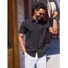 image:imageCOOFANDY Mens Wrinkle Free Shirts 2026 Short Sleeve Casual Button Down Summer Dress ShirtsDeep Gray