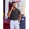 image:imageCOOFANDY Mens Wrinkle Free Shirts 2026 Short Sleeve Casual Button Down Summer Dress ShirtsDeep Gray