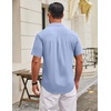 image:imageCOOFANDY Mens Wrinkle Free Shirts 2026 Short Sleeve Casual Button Down Summer Dress ShirtsLight Blue