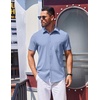image:imageCOOFANDY Mens Wrinkle Free Shirts 2026 Short Sleeve Casual Button Down Summer Dress ShirtsLight Blue