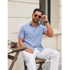 image:imageCOOFANDY Mens Wrinkle Free Shirts 2026 Short Sleeve Casual Button Down Summer Dress ShirtsLight Blue