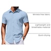 image:imageCOOFANDY Mens Wrinkle Free Shirts 2026 Short Sleeve Casual Button Down Summer Dress ShirtsLight Blue