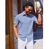 image:imageCOOFANDY Mens Wrinkle Free Shirts 2026 Short Sleeve Casual Button Down Summer Dress ShirtsLight Blue