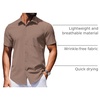 image:imageCOOFANDY Mens Wrinkle Free Shirts 2026 Short Sleeve Casual Button Down Summer Dress ShirtsLight Brown
