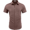 image:imageCOOFANDY Mens Wrinkle Free Shirts 2026 Short Sleeve Casual Button Down Summer Dress ShirtsLight Brown