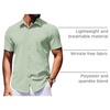image:imageCOOFANDY Mens Wrinkle Free Shirts 2026 Short Sleeve Casual Button Down Summer Dress ShirtsLight Green