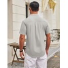 image:imageCOOFANDY Mens Wrinkle Free Shirts 2026 Short Sleeve Casual Button Down Summer Dress ShirtsLight Green