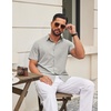 image:imageCOOFANDY Mens Wrinkle Free Shirts 2026 Short Sleeve Casual Button Down Summer Dress ShirtsLight Green