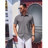 image:imageCOOFANDY Mens Wrinkle Free Shirts 2026 Short Sleeve Casual Button Down Summer Dress ShirtsLight Grey