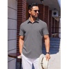 image:imageCOOFANDY Mens Wrinkle Free Shirts 2026 Short Sleeve Casual Button Down Summer Dress ShirtsLight Grey