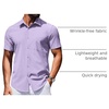 image:imageCOOFANDY Mens Wrinkle Free Shirts 2026 Short Sleeve Casual Button Down Summer Dress ShirtsLilac