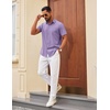 image:imageCOOFANDY Mens Wrinkle Free Shirts 2026 Short Sleeve Casual Button Down Summer Dress ShirtsLilac
