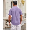 image:imageCOOFANDY Mens Wrinkle Free Shirts 2026 Short Sleeve Casual Button Down Summer Dress ShirtsLilac