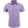 image:imageCOOFANDY Mens Wrinkle Free Shirts 2026 Short Sleeve Casual Button Down Summer Dress ShirtsLilac