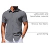 image:imageCOOFANDY Mens Wrinkle Free Shirts 2026 Short Sleeve Casual Button Down Summer Dress ShirtsMedium Gray