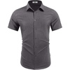 image:imageCOOFANDY Mens Wrinkle Free Shirts 2026 Short Sleeve Casual Button Down Summer Dress ShirtsMedium Gray