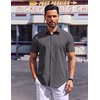 image:imageCOOFANDY Mens Wrinkle Free Shirts 2026 Short Sleeve Casual Button Down Summer Dress ShirtsMedium Gray
