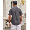 image:imageCOOFANDY Mens Wrinkle Free Shirts 2026 Short Sleeve Casual Button Down Summer Dress ShirtsMedium Gray