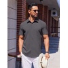 image:imageCOOFANDY Mens Wrinkle Free Shirts 2026 Short Sleeve Casual Button Down Summer Dress ShirtsMedium Gray