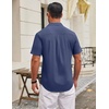 image:imageCOOFANDY Mens Wrinkle Free Shirts 2026 Short Sleeve Casual Button Down Summer Dress ShirtsNavy