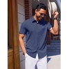 image:imageCOOFANDY Mens Wrinkle Free Shirts 2026 Short Sleeve Casual Button Down Summer Dress ShirtsNavy
