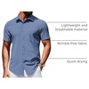 image:imageCOOFANDY Mens Wrinkle Free Shirts 2026 Short Sleeve Casual Button Down Summer Dress ShirtsNavy