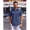 image:imageCOOFANDY Mens Wrinkle Free Shirts 2026 Short Sleeve Casual Button Down Summer Dress ShirtsNavy
