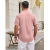 image:imageCOOFANDY Mens Wrinkle Free Shirts 2026 Short Sleeve Casual Button Down Summer Dress ShirtsOrangepink