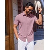 image:imageCOOFANDY Mens Wrinkle Free Shirts 2026 Short Sleeve Casual Button Down Summer Dress ShirtsPink