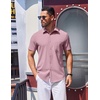 image:imageCOOFANDY Mens Wrinkle Free Shirts 2026 Short Sleeve Casual Button Down Summer Dress ShirtsPink