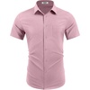 image:imageCOOFANDY Mens Wrinkle Free Shirts 2026 Short Sleeve Casual Button Down Summer Dress ShirtsPink