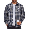 image:imageCOOFANDY Men Flannel Shirt Casual Button Down Shirt Jacket Long Sleeve Plaid Shirts with PocketsDark Blue