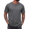 image:imageCOOFANDY Mens 100 Cotton TShirts Short Sleeve T Shirt Crew Neck Tees Casual Wash Basic Tee ShirtsDark Grey