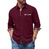 image:imageCOOFANDY Mens Button Down Shirt Corduroy Long Sleeve Casual Untucked Shirt Jacket with PocketRed