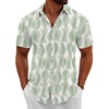 image:imageCOOFANDY Mens Button Down Shirts Short Sleeve Casual Summer Beach Shirts Vacation Wedding ShirtsGeometrygreen