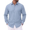 image:imageCOOFANDY Mens Casual Button Down Shirts Long Sleeve Untucked Shirts Vintage Denim Dress ShirtLight Blue