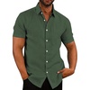 image:imageCOOFANDY Mens Casual Button Down Shirts Short Sleeve Linen Shirts Summer Beach Dress ShirtArmy Green