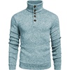 image:imageCOOFANDY Mens Casual Pullover Sweater Quarter Button Fleece Sweatshirt Knitted Thermal SweatersAqua Green
