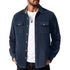 image:imageCOOFANDY Mens Flannel Shirts Long Sleeve Cotton Plaid Shirt Jacket Casual Button Down Shirt with PocketsSolid Navy Blue