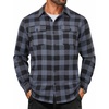 image:imageCOOFANDY Mens Flannel Shirts Long Sleeve Plaid Button Down Shirt Cotton Casual Work Shirts with PocketsGrey Black