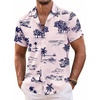 image:imageCOOFANDY Mens Hawaiian Shirt Short Sleeve Floral Button Down Shirts Tropical Summer Beach Shirts Camp Collar ShirtPink Black Coconut Tree