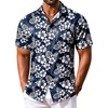 Navy - White Flower