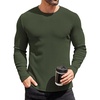 image:imageCOOFANDY Mens Long Sleeve Shirts Thermal TShirt Slim Fit Crewneck Sweater Knitted Pullover ShirtArmy Green