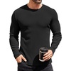 image:imageCOOFANDY Mens Long Sleeve Shirts Thermal TShirt Slim Fit Crewneck Sweater Knitted Pullover ShirtBlack