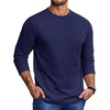 image:imageCOOFANDY Mens Long Sleeve Tee Shirts Heavy Weight Cotton Crew Neck TShirt Regular Fit Casual Basic TeesNavy