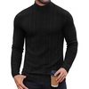 image:imageCOOFANDY Mens Mock Turtleneck Long Sleeve Shirts Fleece Ribbed Thermal Pullover Slim Fit Basic TShirtsA Black