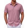 image:imageCOOFANDY Mens Short Sleeve Button Down Shirts Casual Summer Shirt Untucked Dress ShirtsRose